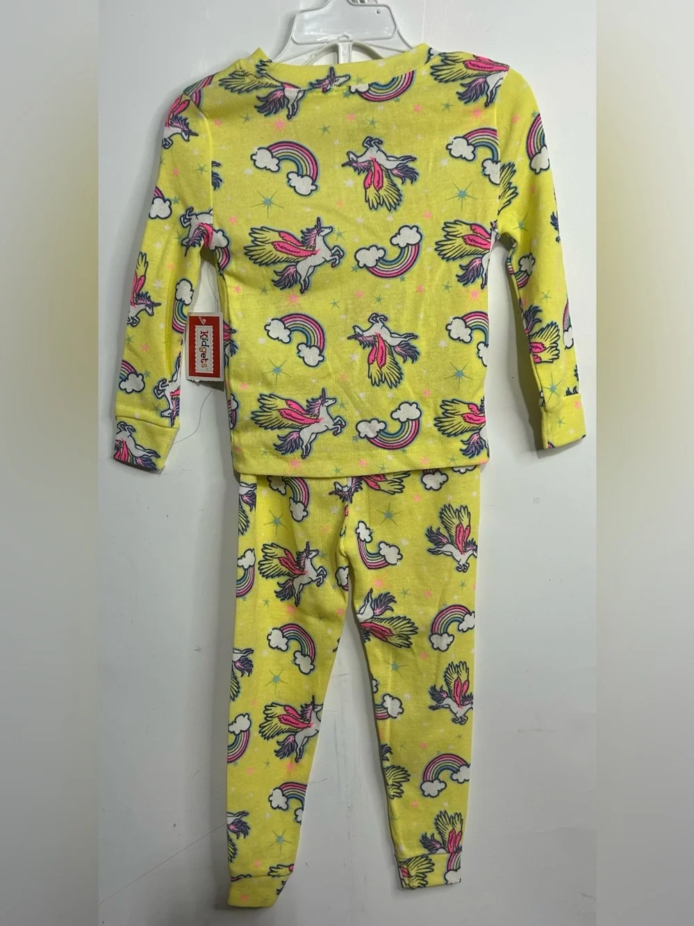 5 for $25🔥Kidgets Yellow Unicorn Rainbow Print‎ Pajama Set Girls 24M- NWT